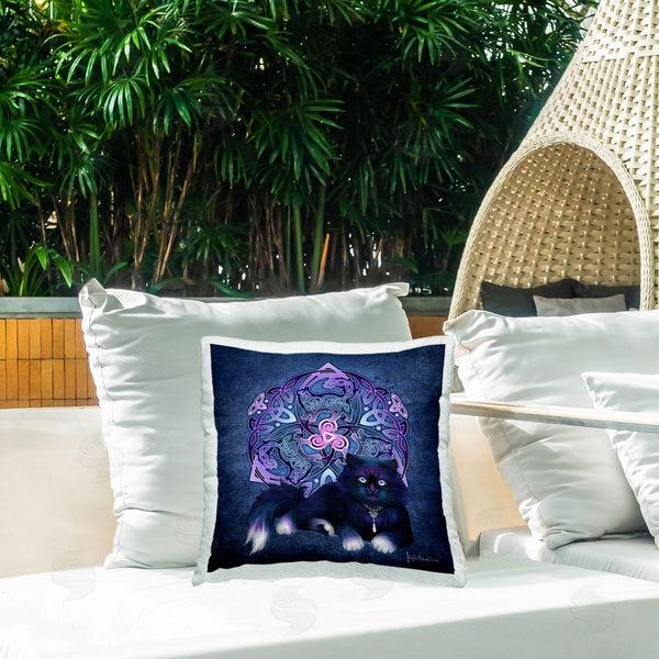 Stupell Industries Brigid Ashwood | Fluffy Cat Celtic Knot Printed Throw Pillow