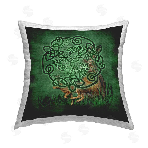 Stupell Industries Brigid Ashwood | Green Celtic Hare Printed Throw Pillow