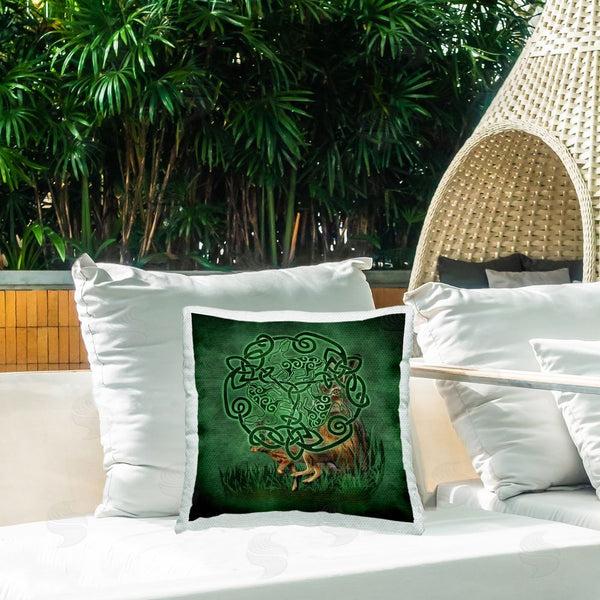 Stupell Industries Brigid Ashwood | Green Celtic Hare Printed Throw Pillow