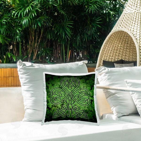 Stupell Industries Brigid Ashwood | Green Celtic Shamrock Printed Throw Pillow