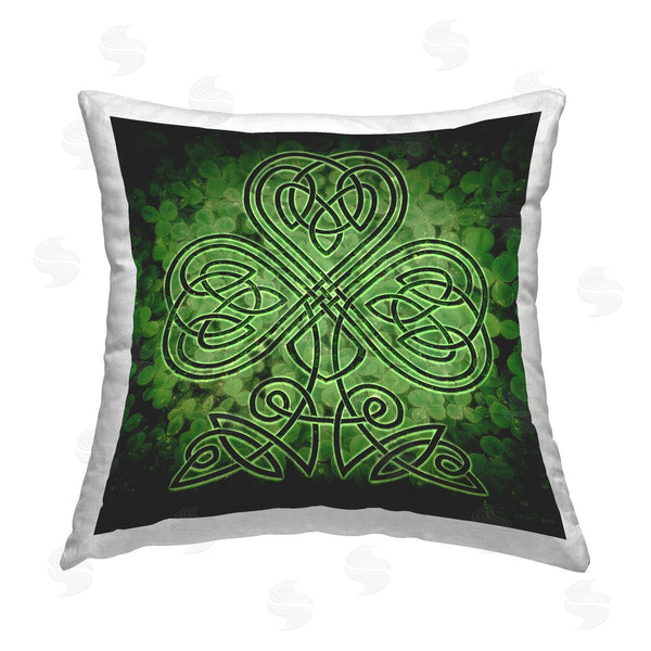 stupell industries Brigid Ashwood | Green Celtic Shamrock Printed Throw Pillow