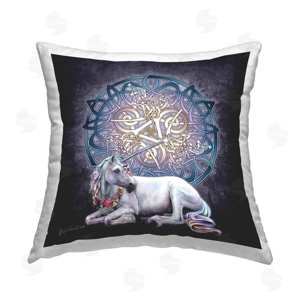 stupell industries Brigid Ashwood | Unicorn Celtic Knot Printed Throw Pillow