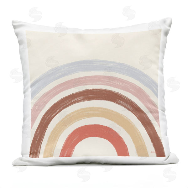 Stupell Industries Brinley Designs | Pastel Neutral Tone Rainbow Stripes Printed Throw Pillow