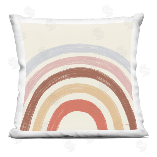 stupell industries Brinley Designs | Pastel Neutral Tone Rainbow Stripes Printed Throw Pillow