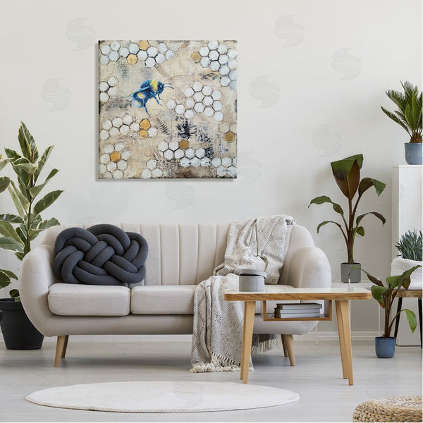 Stupell Industries Britt Hallowell | Bee Insect Collaged Botanical Hive Wall Art