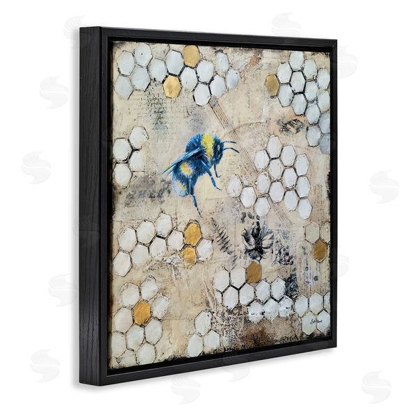 Stupell Industries Britt Hallowell | Bee Insect Collaged Botanical Hive Wall Art
