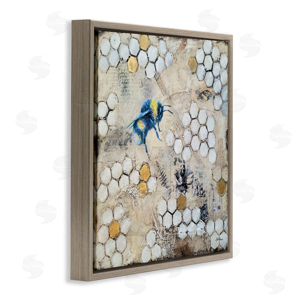 Stupell Industries Britt Hallowell | Bee Insect Collaged Botanical Hive Wall Art
