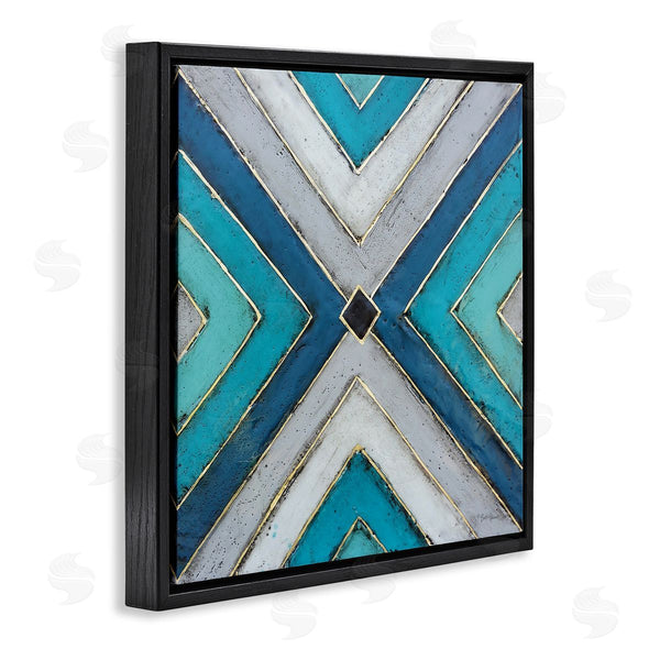 Stupell Industries Britt Hallowell | Geometric Blue Symmetrical Shapes Wall Art