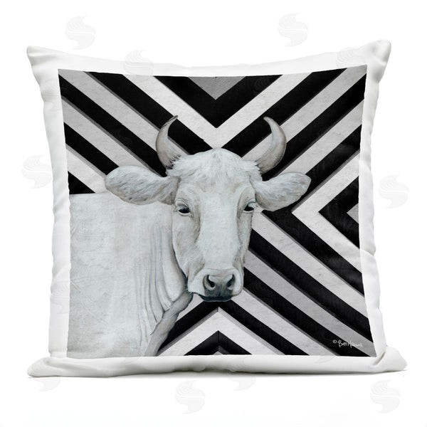 Stupell Industries Britt Hallowell | Modern Cow Stripe Pattern Printed Throw Pillow