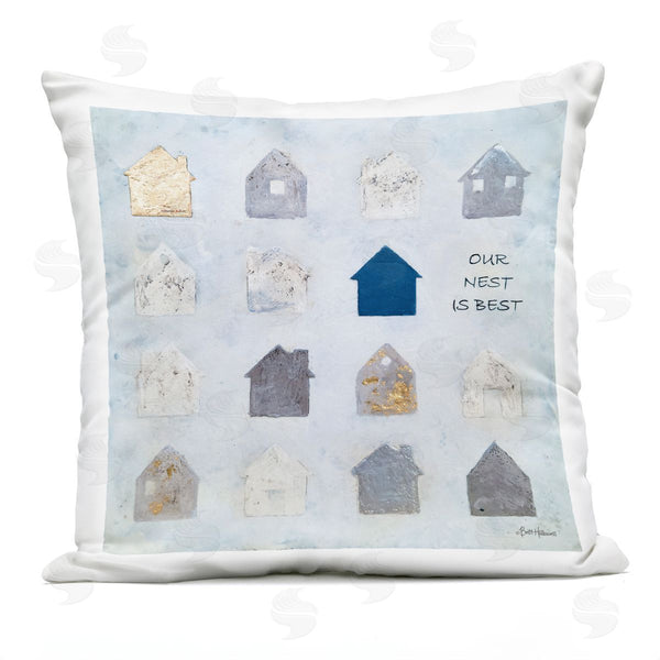 Stupell Industries Britt Hallowell | Our Nest Is Best Varied Houses Shapes Printed Throw Pillow