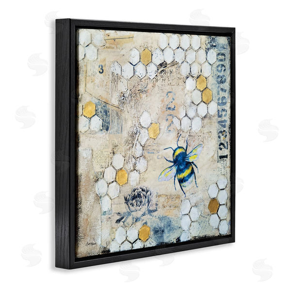 Stupell Industries Britt Hallowell | Urban Beehive Pattern Bug Collage Wall Art