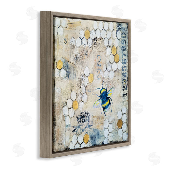 Stupell Industries Britt Hallowell | Urban Beehive Pattern Bug Collage Wall Art