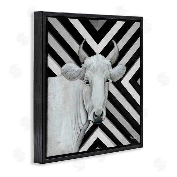 Stupell Industries Britt Hallowell | White Cattle Chevron Stripes Wall Art