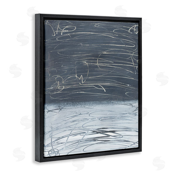 Stupell Industries Bronwyn Baker | Modern Grey Abstract Horizon Chaotic Line Scribble Painting Wall Art