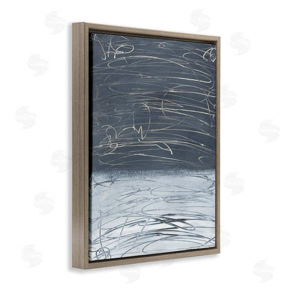 Stupell Industries Bronwyn Baker | Modern Grey Abstract Horizon Chaotic Line Scribble Painting Wall Art