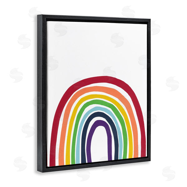 Stupell Industries Bronwyn Baker | Whimsical Asymmetrical Rainbow Stripes Modern Kids Design Wall Art
