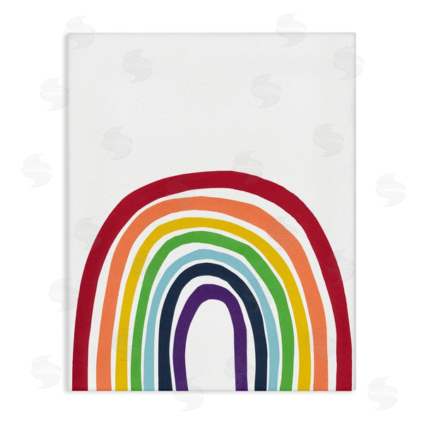 stupell industries Bronwyn Baker | Whimsical Asymmetrical Rainbow Stripes Modern Kids Design Wall Art