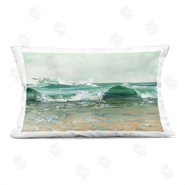 stupell industries Brook Page | Breaking Waves Seascape Printed Throw Pillow