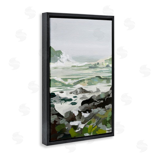 Stupell Industries Brook Page | Coastal Waves & Rocks Impression Wall Art
