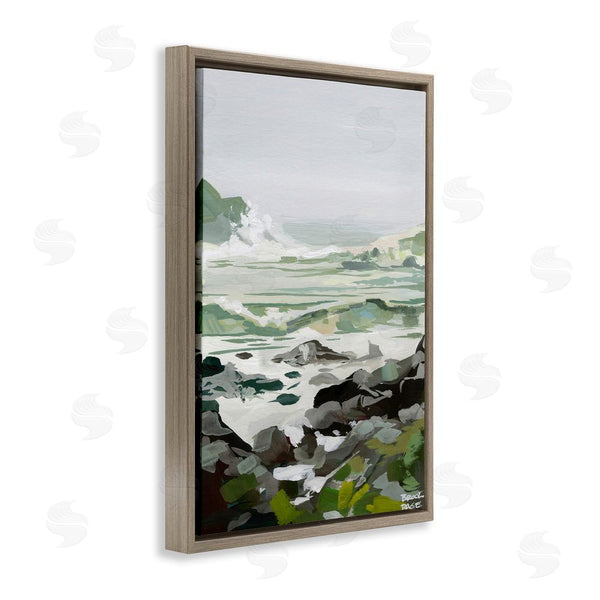 Stupell Industries Brook Page | Coastal Waves & Rocks Impression Wall Art