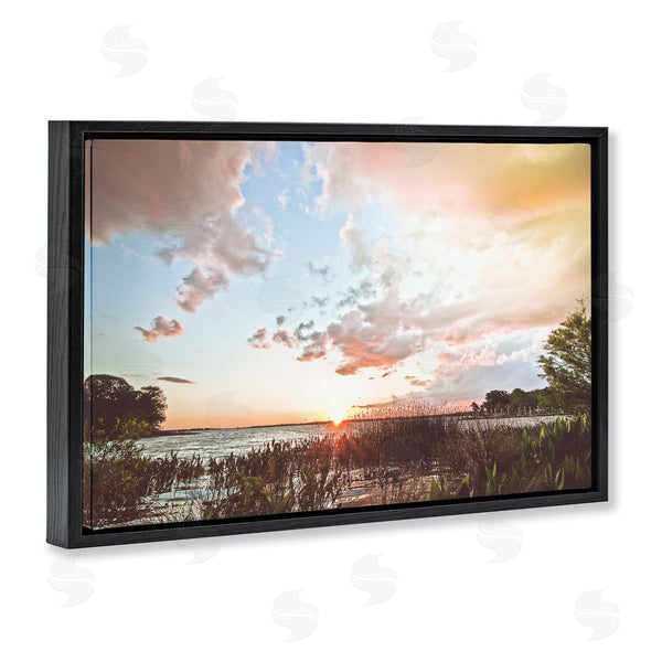 Stupell Industries BRUCE NAWROCKE | Sunset Clouds Overlooking Beach