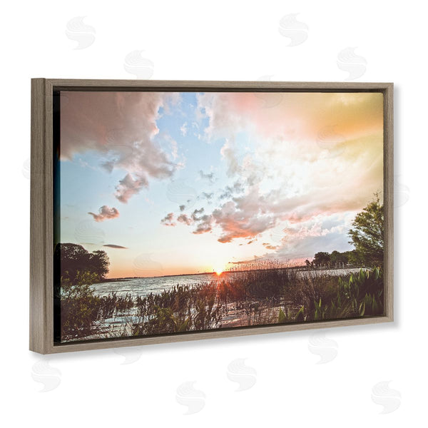 Stupell Industries BRUCE NAWROCKE | Sunset Clouds Overlooking Beach