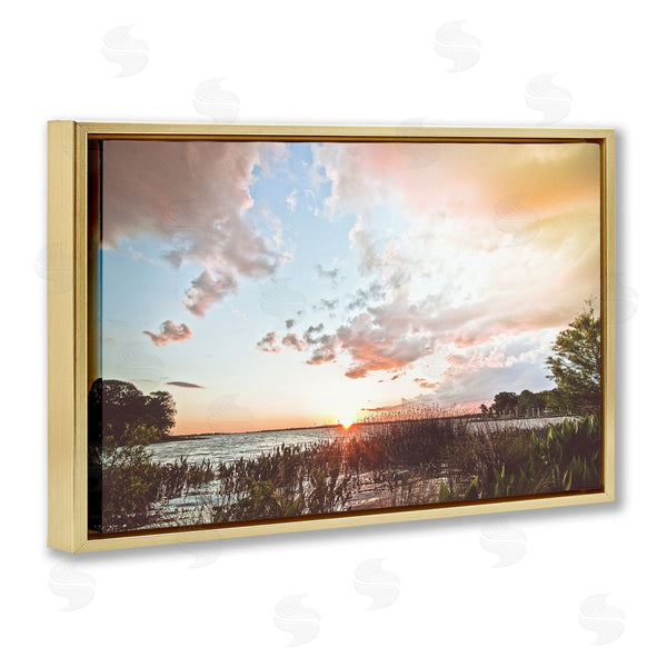 Stupell Industries BRUCE NAWROCKE | Sunset Clouds Overlooking Beach