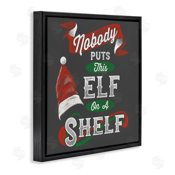 Stupell Industries Buck Wear | Holiday Elf Phrase Santa Hat Red Green Christmas
