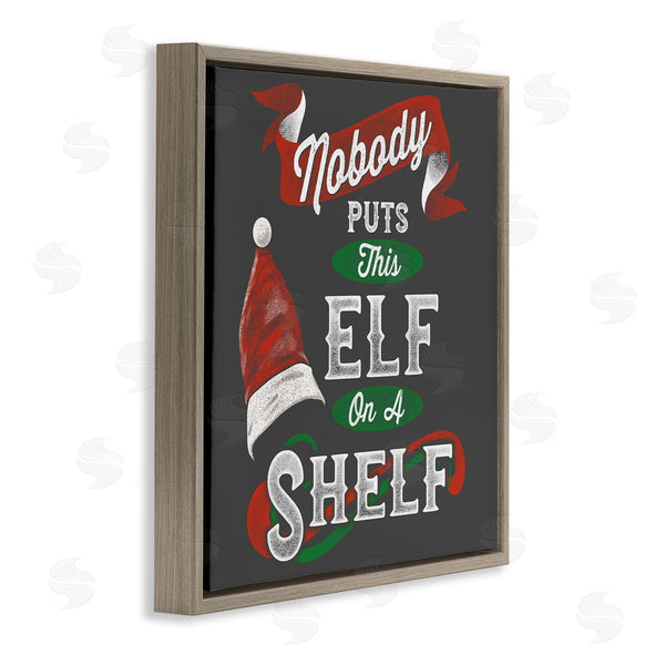 Stupell Industries Buck Wear | Holiday Elf Phrase Santa Hat Red Green Christmas