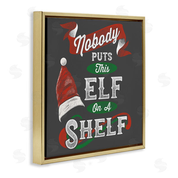 Stupell Industries Buck Wear | Holiday Elf Phrase Santa Hat Red Green Christmas