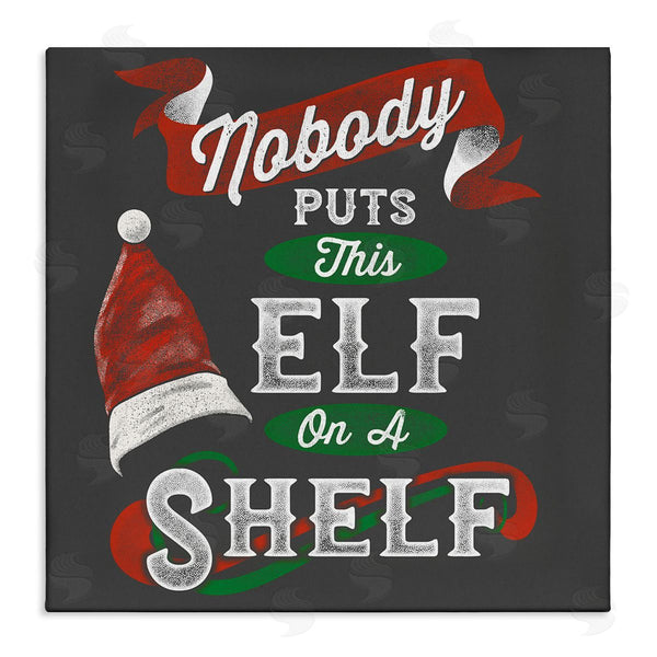 stupell industries Buck Wear | Holiday Elf Phrase Santa Hat Red Green Christmas