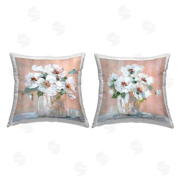 Stupell Industries CAD Designs | Abstract Floral Vase Printed Throw Pillow Set