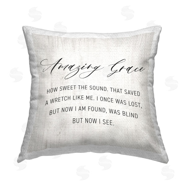 Stupell Industries CAD Designs | Amazing Grace Spiritual Words Printed Throw Pillow