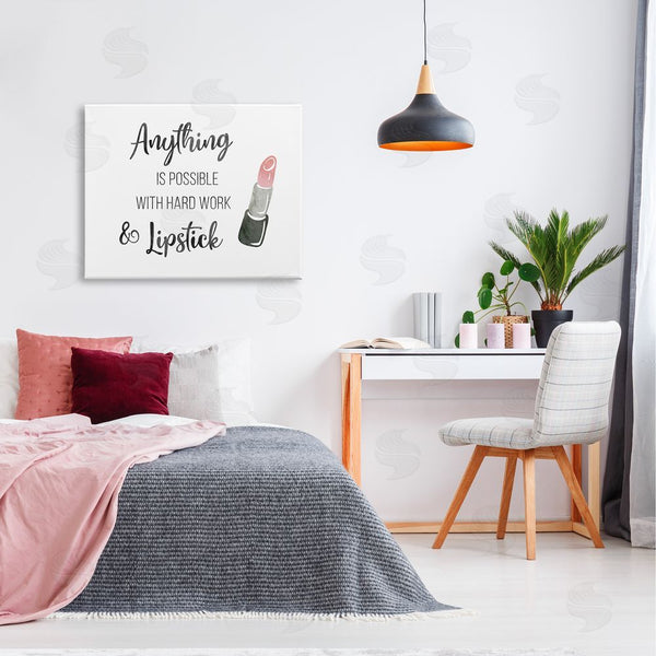 Stupell Industries CAD Designs | Anything Possible With Lipstick Glam Makeup Inspiration Wall Art