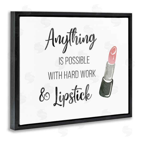 Stupell Industries CAD Designs | Anything Possible With Lipstick Glam Makeup Inspiration Wall Art