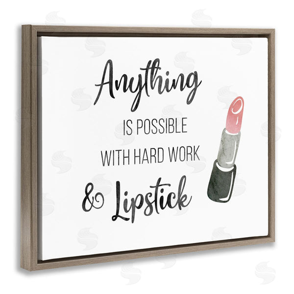 Stupell Industries CAD Designs | Anything Possible With Lipstick Glam Makeup Inspiration Wall Art