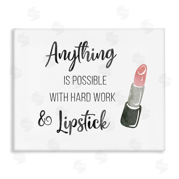 stupell industries CAD Designs | Anything Possible With Lipstick Glam Makeup Inspiration Wall Art