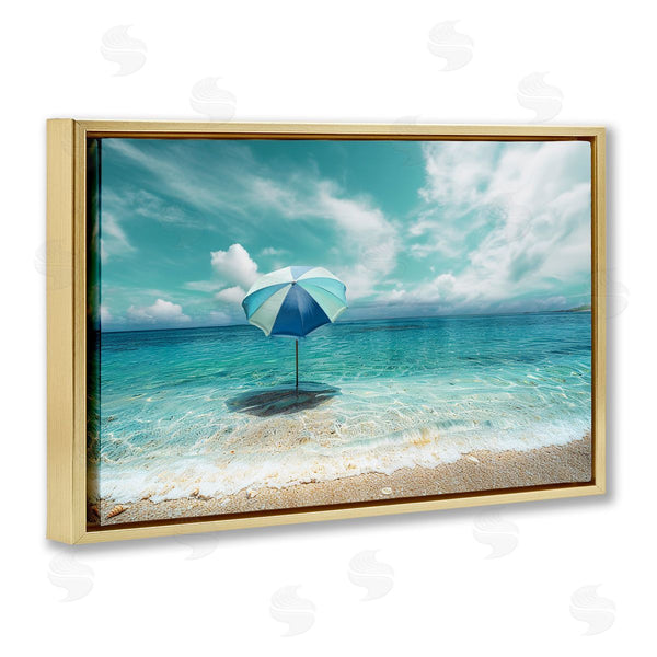 Stupell Industries CAD Designs | Beach Umbrella In Shoreline