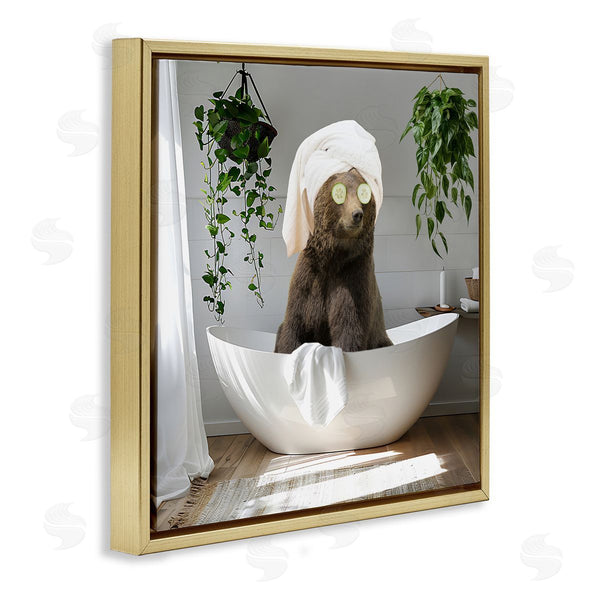 Stupell Industries CAD Designs | Bear In Refreshing Spa Bath