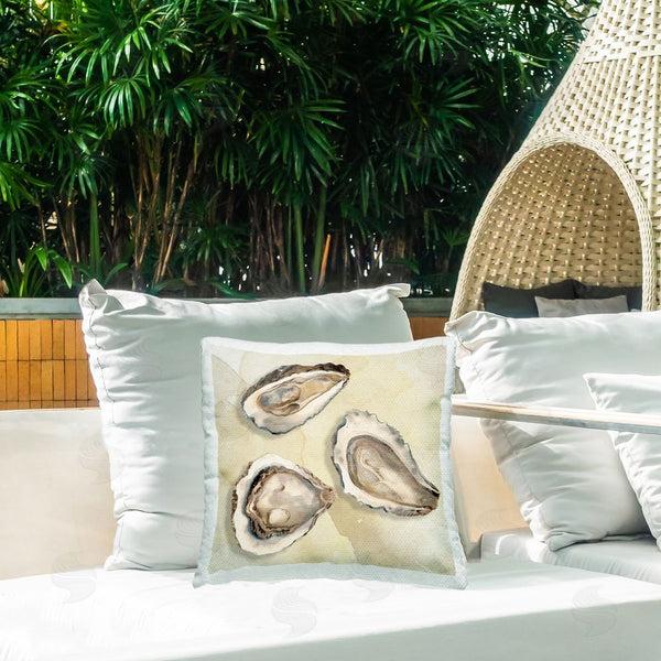 Stupell Industries CAD Designs | Beige Oyster Trio Printed Throw Pillow