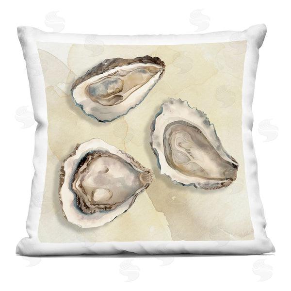 stupell industries CAD Designs | Beige Oyster Trio Printed Throw Pillow