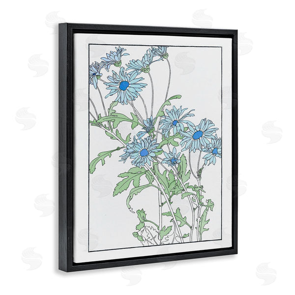 Stupell Industries CAD Designs | Blue Daisies Detailed Outline
