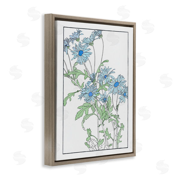 Stupell Industries CAD Designs | Blue Daisies Detailed Outline