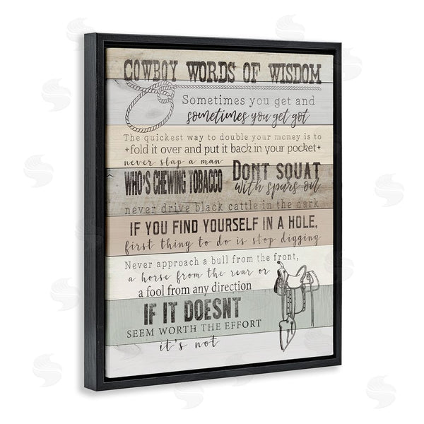 Stupell Industries CAD Designs | Cowboy Words Of Wisdom Wall Art
