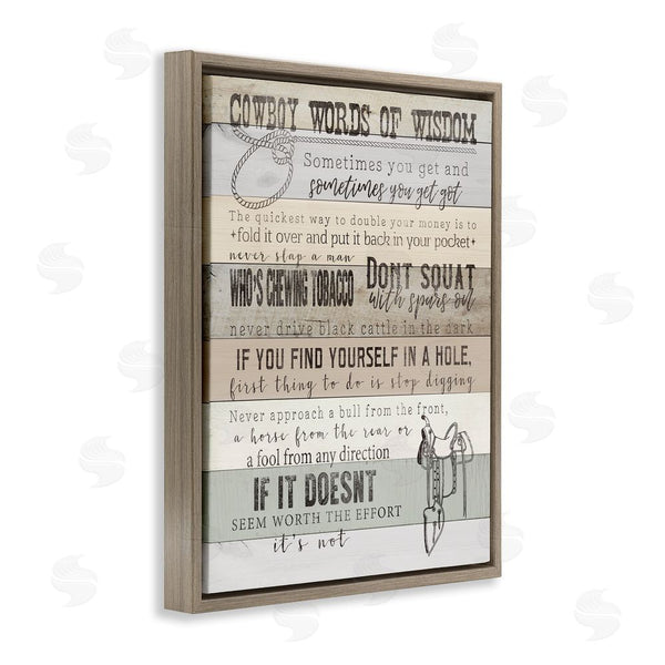 Stupell Industries CAD Designs | Cowboy Words Of Wisdom Wall Art