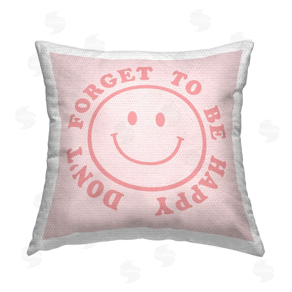 Stupell Industries CAD Designs | Don't Forget Be Happy Printed Throw Pillow