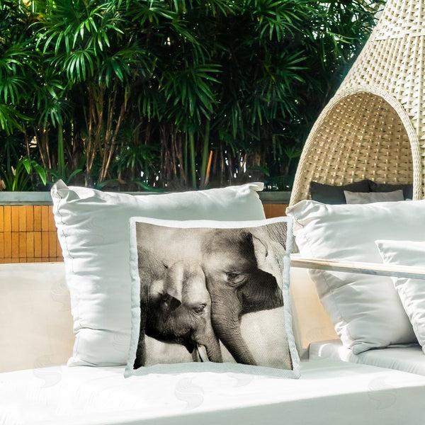 Stupell Industries CAD Designs | Elephant & Baby Hug Printed Throw Pillow