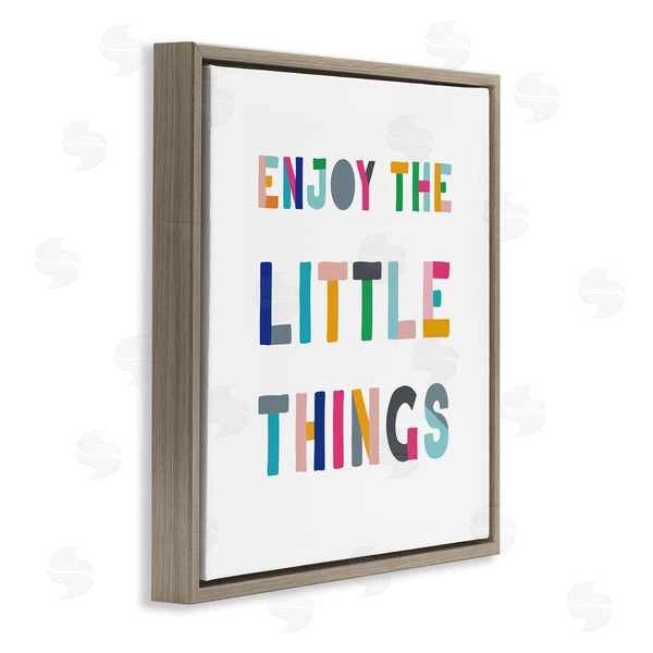 Stupell Industries CAD Designs | Enjoy Little Things Kids' Motivational Phrase Block Typography Wall Art