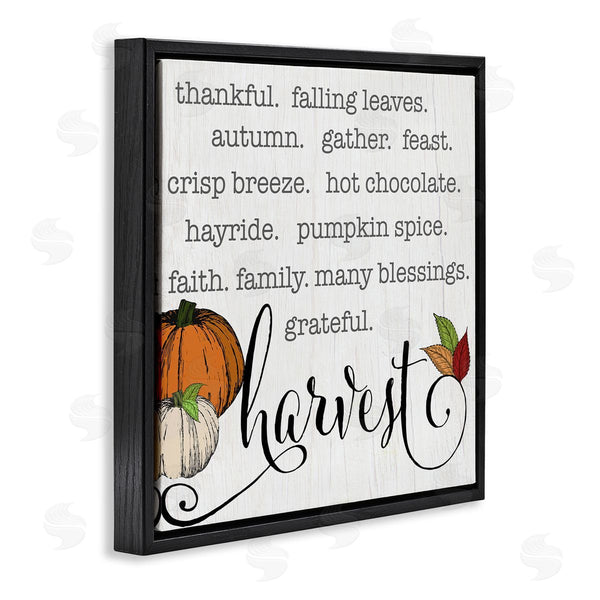 Stupell Industries CAD Designs | Fall Harvest Phrase List Farm Pumpkins Autumn Leaves Wall Art