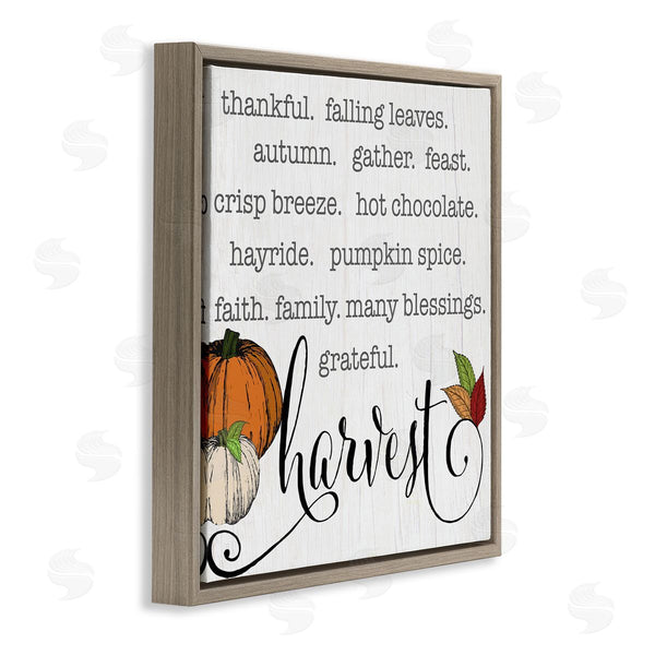 Stupell Industries CAD Designs | Fall Harvest Phrase List Farm Pumpkins Autumn Leaves Wall Art